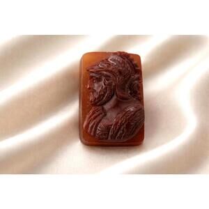 Carved Carnelian Greek or Roman Soldier Loose Stone Fine Carved High Relief